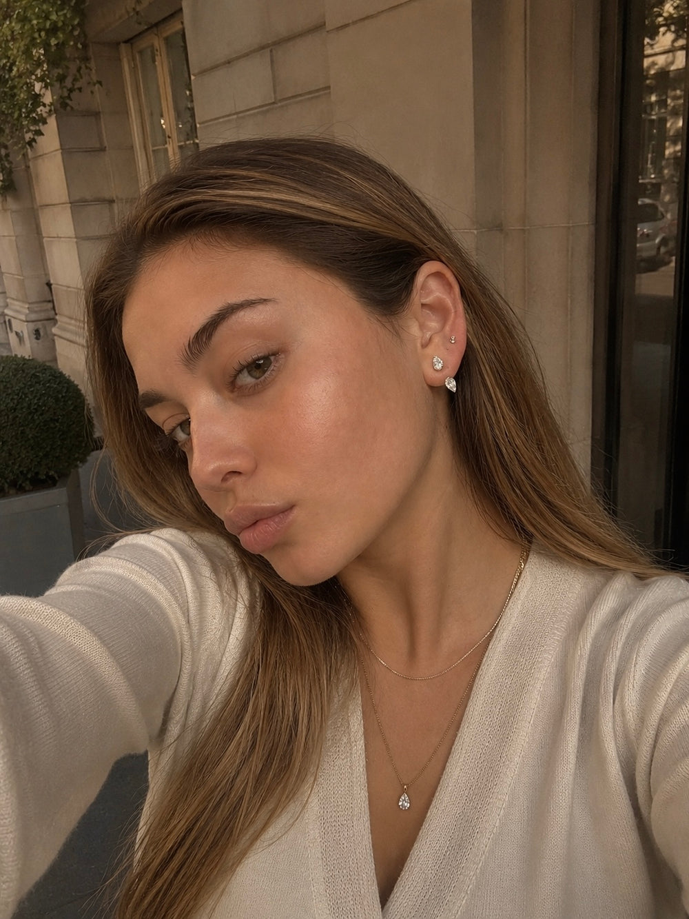 Double Pear Drop Earrings