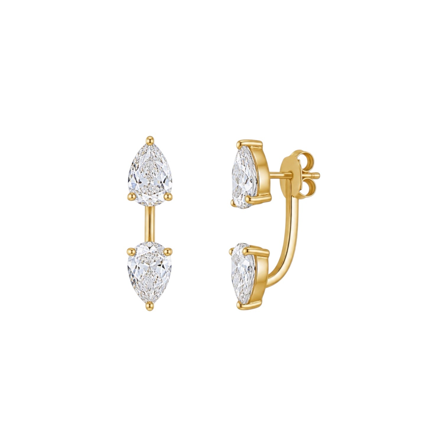 Double Pear Drop Earrings