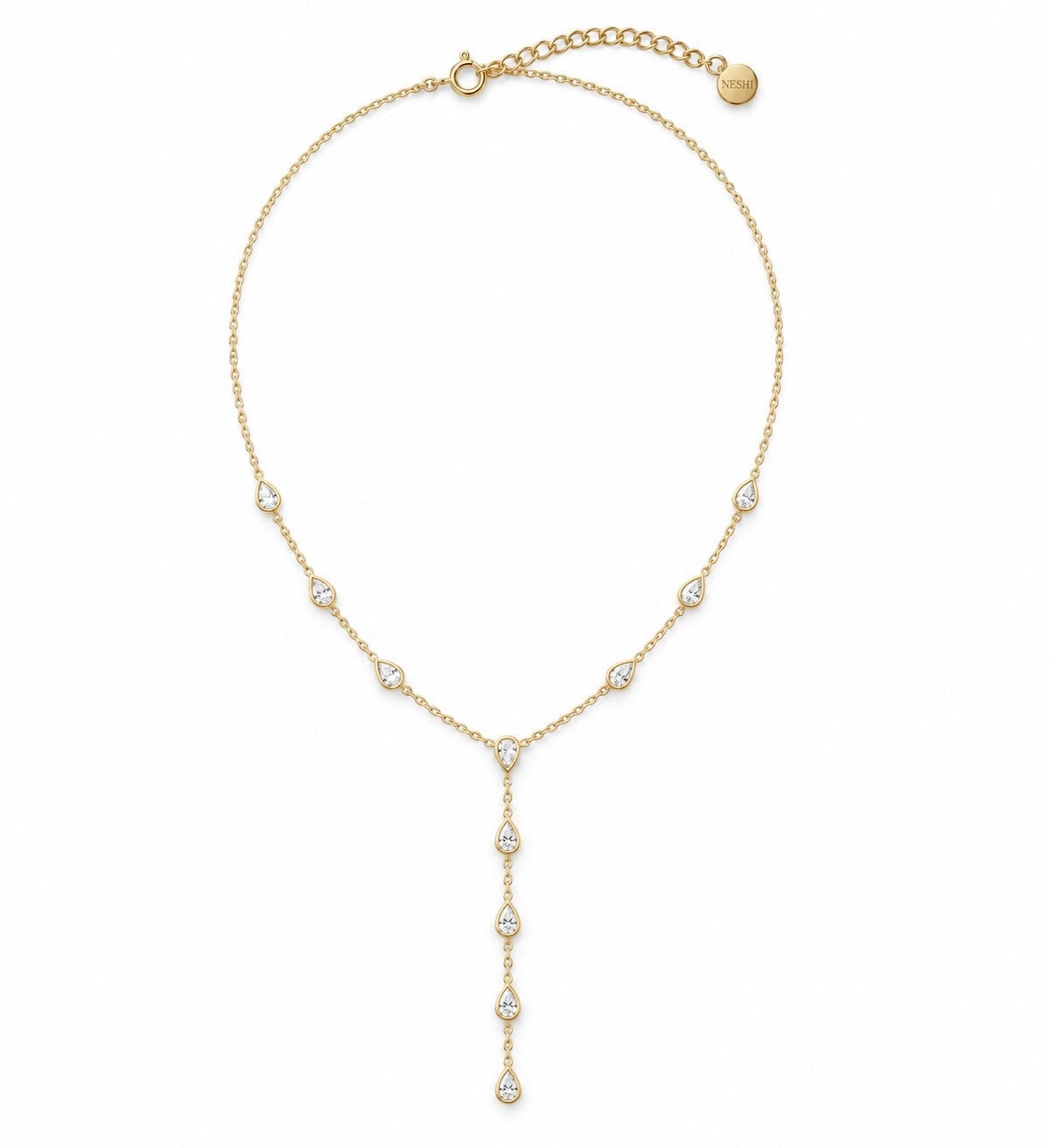 Pear Diamond By-The-Yard Lariat Necklace (Pre-Order)